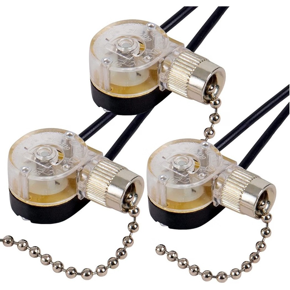 3 Pack Ceiling Fan Pull Chain Switch Zing Ear ZE 109 Two Wire Light Switch